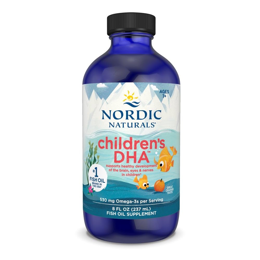 Nordic Naturals DHA per bambini, Arancione - 8 once per bambini - 530 mg Omega-3 con EPA & DHA - Sviluppo del cervello & Funzione - Non-GMO - 96 Serve