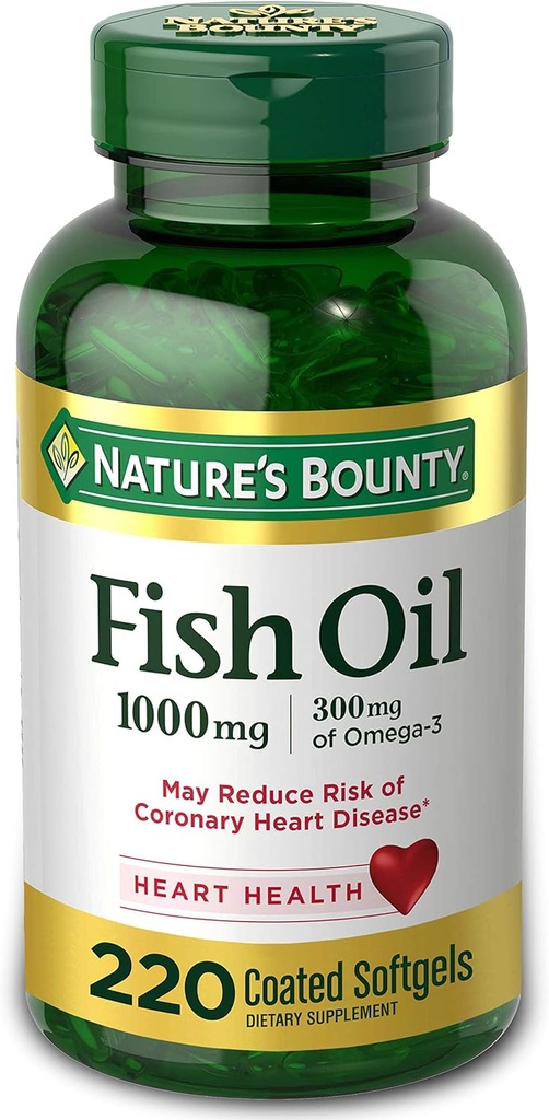 Bounty Fish Oil 1000 mg Softgels rivestiti, 220 Conte