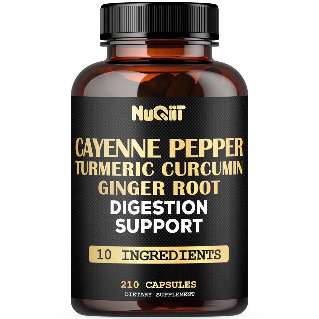 Integratore Pepe di Cayenne con radice curcumina curcuma, radice di zenzero, bark di cannella di Ceylon & di più - Sistema immunitario, Joint Health & Digestive Health Support - 210 capsule