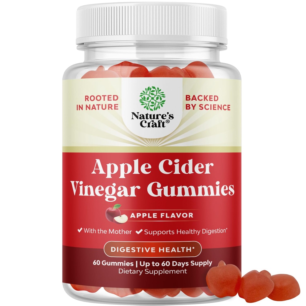 Gummie dell'aceto di sidro di mele per la perdita di peso - Cleanse & Detox Gummies per la salute del fegato, Bloating & Energy Support - ACV Cuciture con vitamina B12, B6 e melograno per un migliore metabolismo - 60 conte