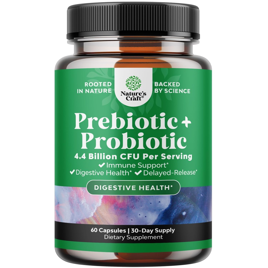 Prebiotici e Probiotici Gut Health Supplement - Super Potent Digestive Health Acidophilus Probiotics Capsule con Uomini e Donne Probiotici e Prebiotici per Colon Digestivo Supporto e Immunità