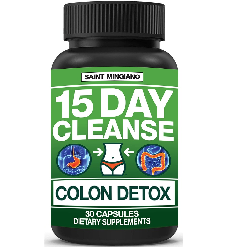15 giorni di pulizia | Detox del colon con lassativo naturale per costipazione & Bloating. 30 pillole per disintossicare e aumentare l'energia | Extra-Strength Senna Leaf Supplements | Forte per alcune persone.