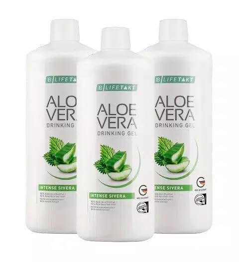 LR Lifetakt Aloe Vera Bere Gel Intenso Sivera Salute Donne Uomini Bere Ogni Giorno Trattamento Naturale Set di 3-1000 ml./33.3 fl.oz