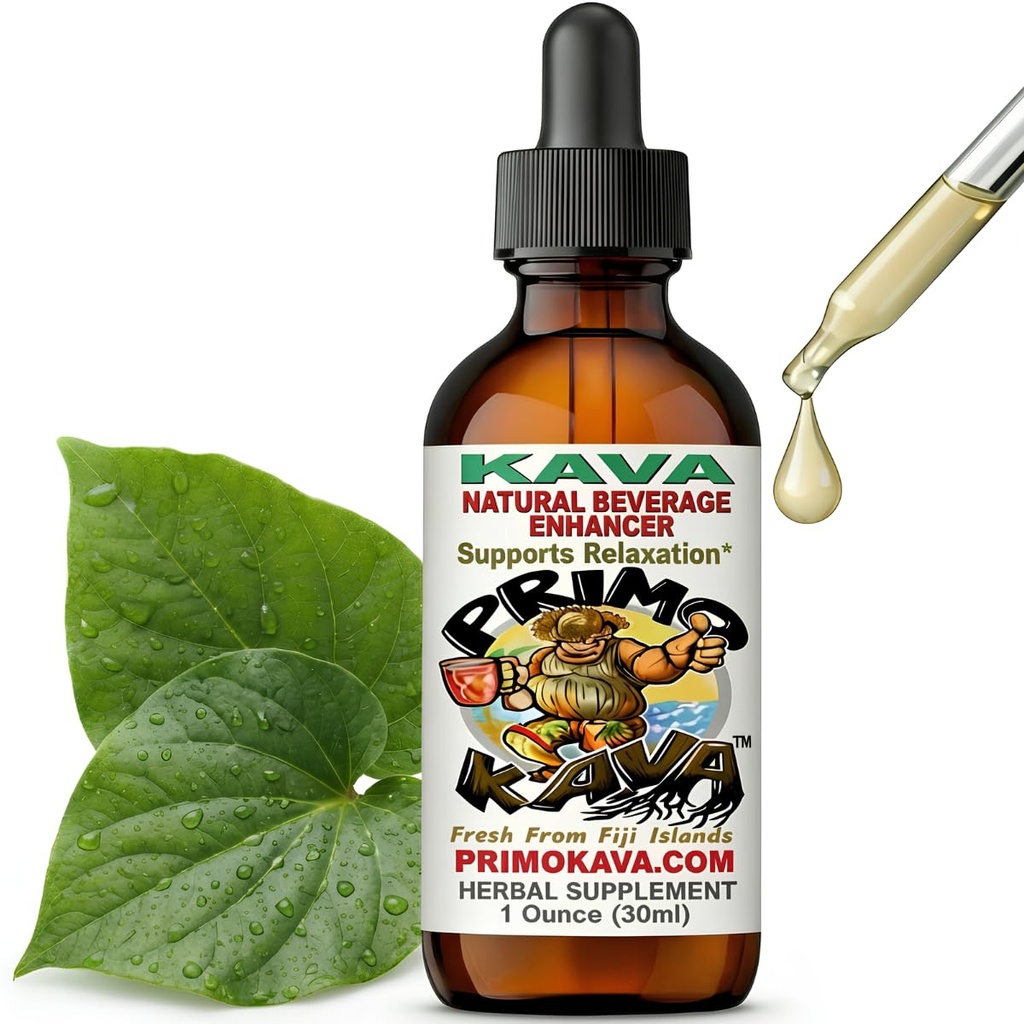 Kava Drops | Estratto di Kava solubile in acqua | Miglioratore di bevande concentrato | Autentico Kava Kava da Fiji, 40 mg Kavalactones | 1oz