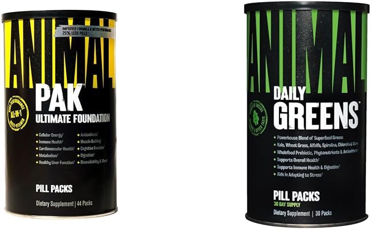 Animal Pak - Conveniente All-in-One Vitamin & Supplement Pack - Zinc & Greens Pak - Chlorophyll
