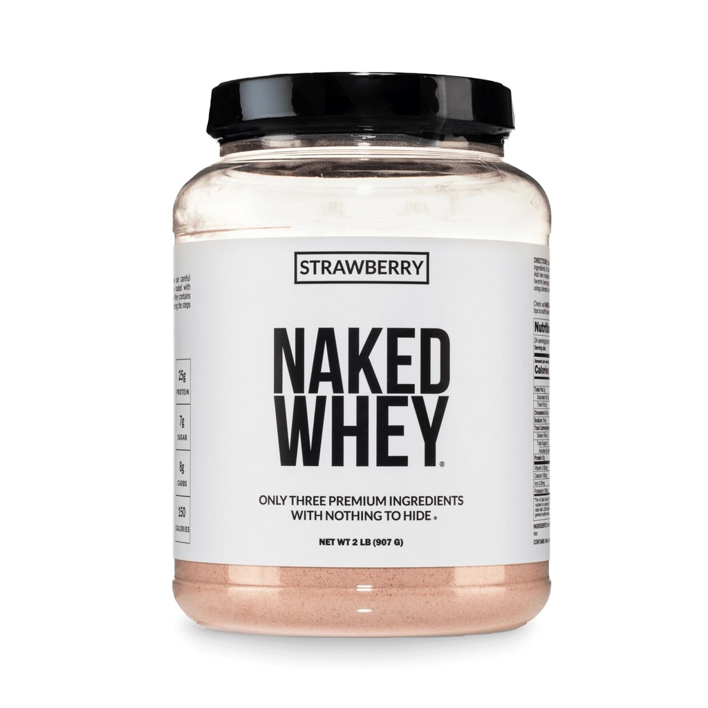 Polvere di proteine del siero di fragola NAKED, solo 3 ingredienti, 25g polvere di proteine del siero di erba, la crescita del muscolo di aiuto & Recupero - 24 Serve
