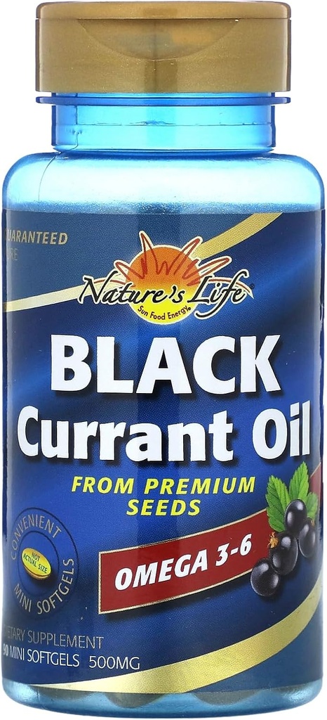 Salute dal Sun Dietary Supplement, Black Currant, 500 mg, 90 gel morbidi