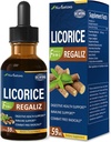 Estratto di radice di liquirizia gocce per la salute digestiva, naturale Herbal Bloating Relief e Immune Support Liquid Tincture Supplement con Dandelion, Peppermint, Ginger. extrato de Regaliz. 2oz