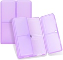 FYY Daily Pill Organizer, 7 scomparti Portable Pill Case Travel Pill Organizer,[Folding Design] Pill Box per Purse Pocket per tenere Vitamine,Cod Liver Oil,Supplements and Medicine-Clear Purple