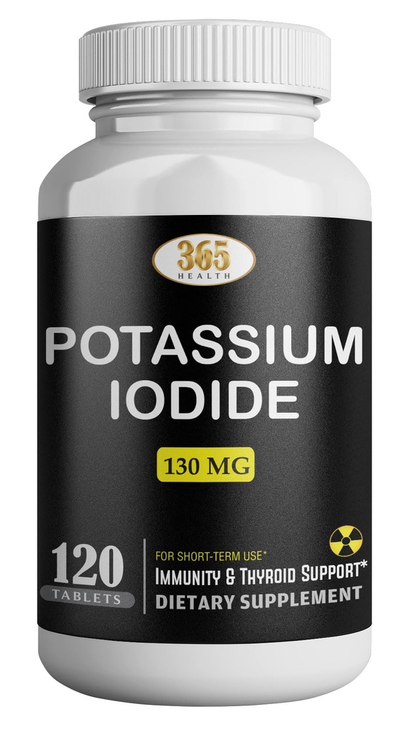 Potassium Iodide130 mg - KI Tablets- Potassium130 mg - USA Made Potassium Iodine Pills YODO Naciente, Yoduro de potasio - 120 compresse