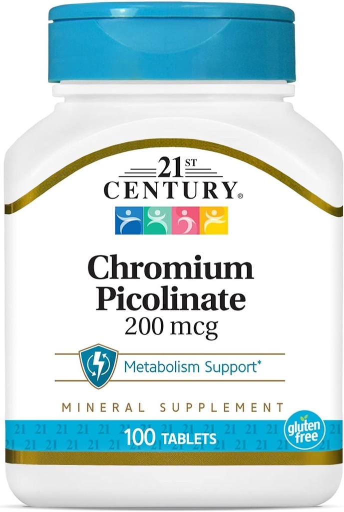 21 ° secolo cromo picolinato 200 mcg 100 Tab