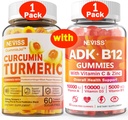 1Pack curcumina curcuma riempita Gummies + 1Pack vitamina ADK con B12 Gummies