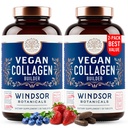 Collage vegano per le donne e gli uomini - Superfood organico, aminoacidi Glicina, Lysine, Proline per la pelle sana, capelli, chiodi - Integratori di Booster di collagene a base vegetale - 60 pillole vegetariane senza glutine