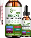 Zinco Quercetina con Bromelain Vitamina C D3 Gocce Liquide Supporto immunitario con vitamina A K2 Echinacea Chlorophyll e Elderberry - 10 in1 Complesso di gocce di difesa immuni per la salute dell'immunità