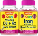 BeneSì Vitamina D3+K2 Bambini + Ferro + Vitamina C Bambini, Gummies Bundle - Grande Degustazione, Integratore di vitamina, Senza glutine, OGM Libero, Gomma masticabile