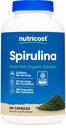 Nutricost Spirulina 3.000mg, 180 Capsule per 30 Serve - Certificato CCOF con Spirulina Organica, Senza Glutine, Vegetariano