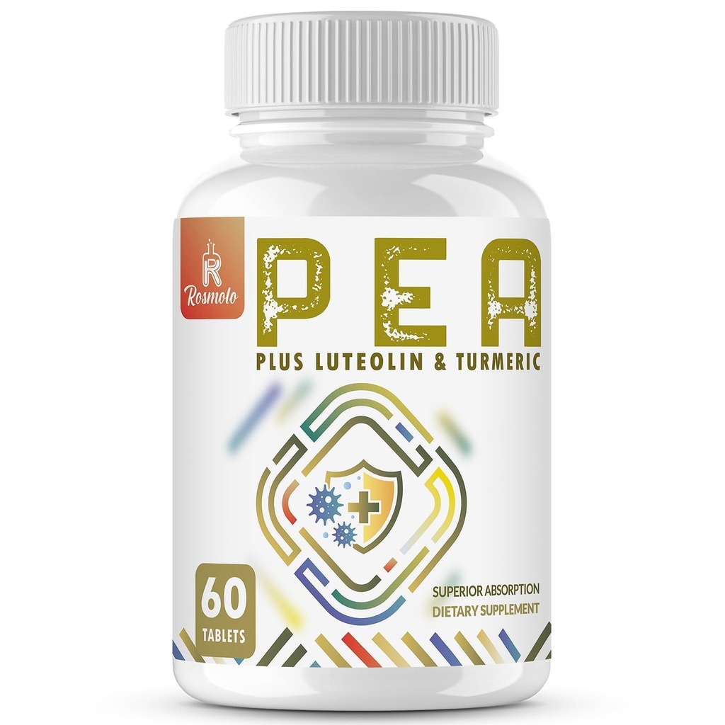1500 MG Palmitoylethanolamide con Luteolin 98% & Turmeric, Alto assorbimento, Integratore di Pea Micronized per Gestione Discomfort- USA Made - 60 compresse