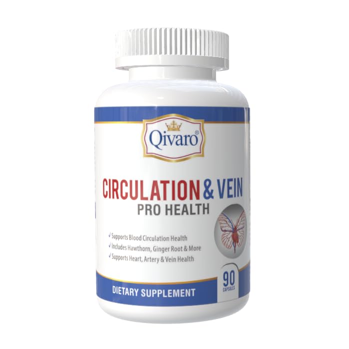 Circulation & Vein Pro Supplement - Contiene Niacin, L-Arginina, Ginger, Pepe di Cayenne, Hawthorn & Diosmin - 90 capsule