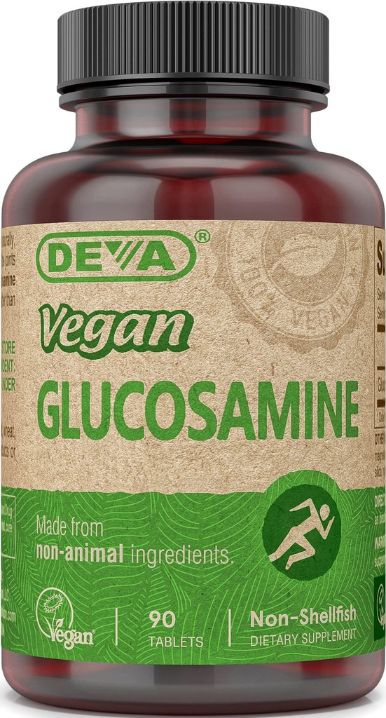DEVA Vegan Vitamins Glucosamine Tablets, 90-Count bottiglia