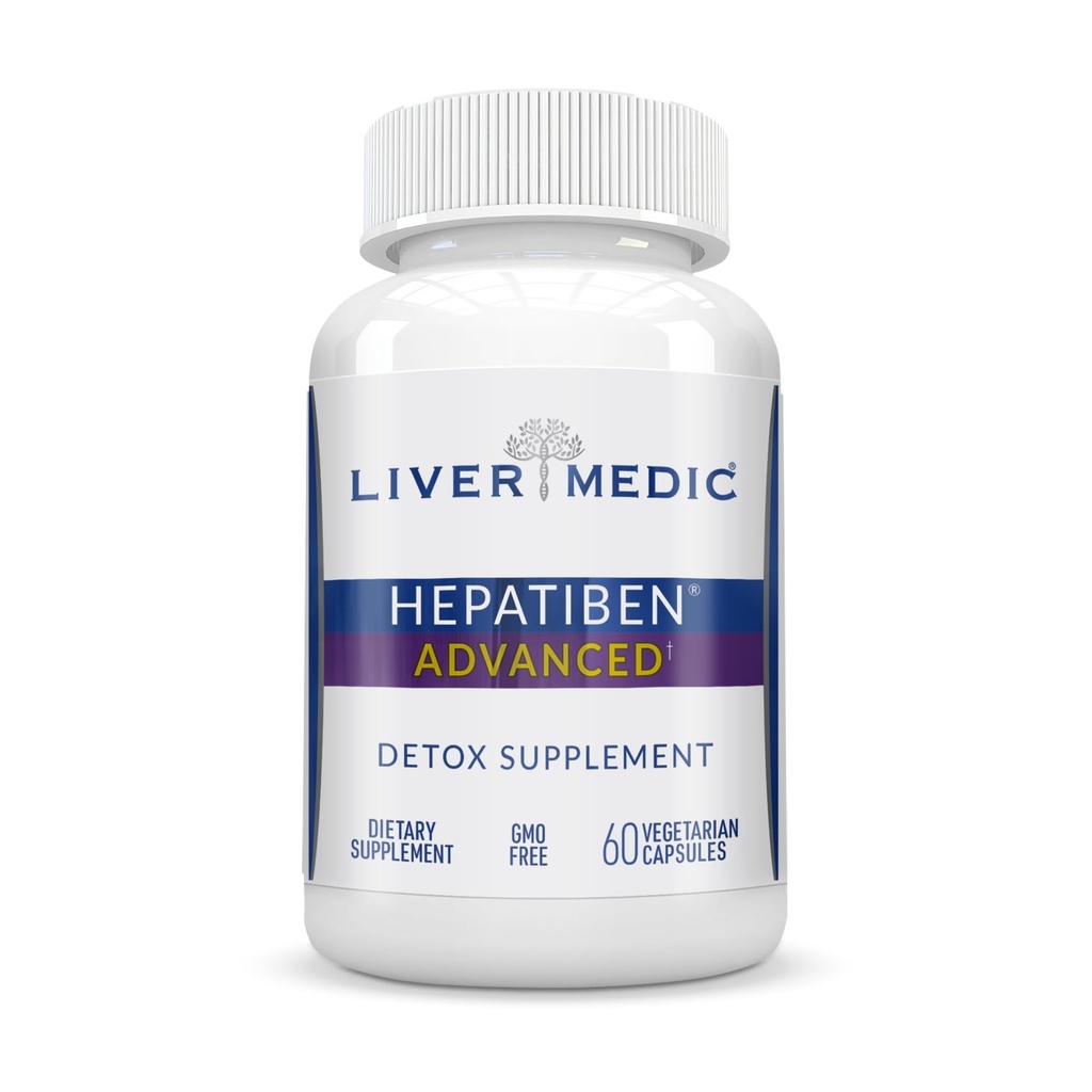 Epatiben Liver Detox Cleanse, Non OGM, w / Riparazione digestiva. Integratore di fegato naturale w/Milk Thistle, Silybin, NAC, Choline, Turmerico, Berberina, L-Glutathione 60CT
