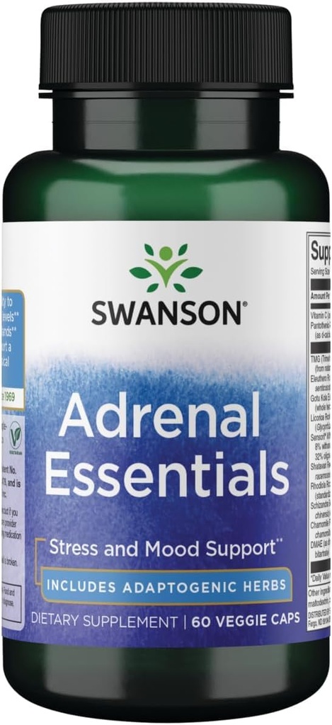 Swanson Adrenal Essentials 60 capsule di veg