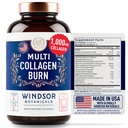 Termogenico Multi Collagen Burn Capsule - Idrolizzato Multi Collagen Complex Tipi I, II, III, V, X, Collage marino, Acido ialuronico - Beauty and Anti-Aging Supplement for Women and Men - 90 Pills