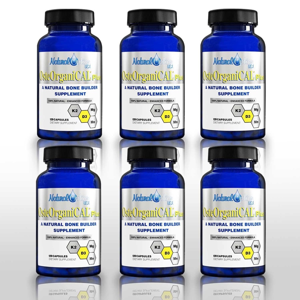 Plus - Organic Plant Base Source of Calcium Supplement with Vitamin D3, k2, Magnesium Glycinate and Manganese (720 Count) Confezione da 6