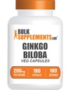 BulkSupplements.comginkgo Estratto di Biloba - Ginkgo Biloba Sorgente da Foglie, Integratore di erbe - Vegan, 1 Capsule per Serving, 180 Conte (Pack of 1)