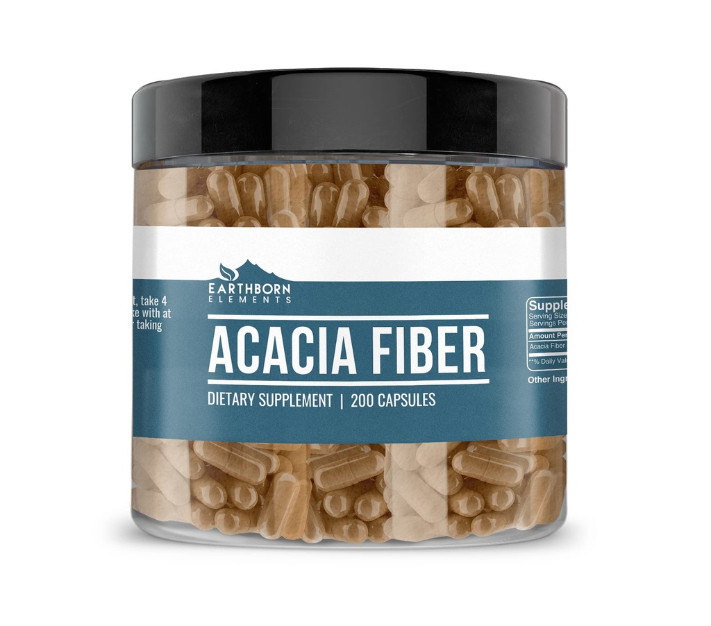 Elementi terrestri Acacia Fiber 200 Capsule, Pure & Undiluted, Senza Additivi