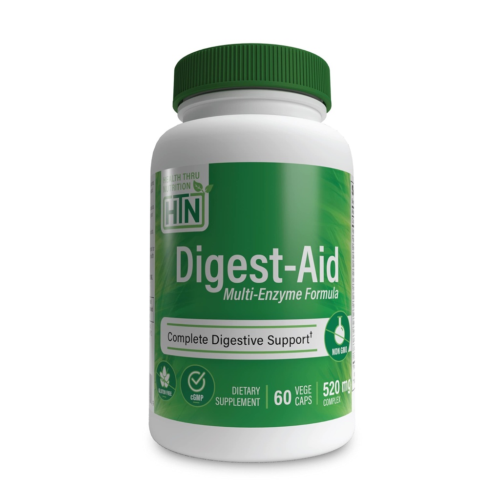 Digest-Aid | Formula completa di enzima digestivo con pre e probiotico | Digestione e supporto nutriente | Fast Acting Discomfort Relief | Non-GMO | by Health Thru Nutrition (Pack of 60)