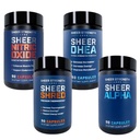 Sheer Ultimate Stack - DHEA Supplemento per gli uomini DHEA 100mg & Nitric Oxide Supplement & Sheer Shred & Sheer Alpha