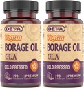 DEVA Vegan Vitamine, Olio di Boraggio 500mg, Fonte di Omega-6 Grassty Acid GLA (acido linolenico Gamma), Pressed & non raffinato, 90 compresse (pacchetto di 2)
