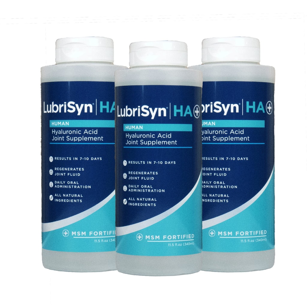 Lubrisyn Hyaluronic Acid Joint Supplement con MSM – Liquid HA Formula per l'uomo – promuove il supporto congiunto, la mobilità, la flessibilità, l'idratazione e la funzione sana per gli uomini e le donne – 3 x 11,5oz