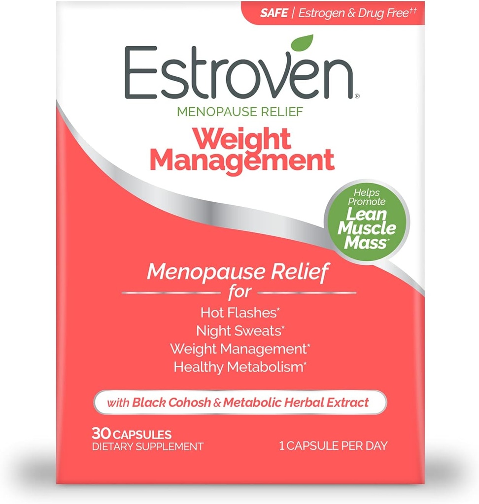 Estroven Menopause Relief Weight Management 60 & 30 Contare clinicamente provato gestire peso Hot Flashs Night Sweats