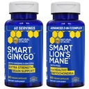 NATURAL STACKS Ginkgo Biloba + Lions Mane Mushroom Bundle - Focus & Memory Support* - 120 Capsule