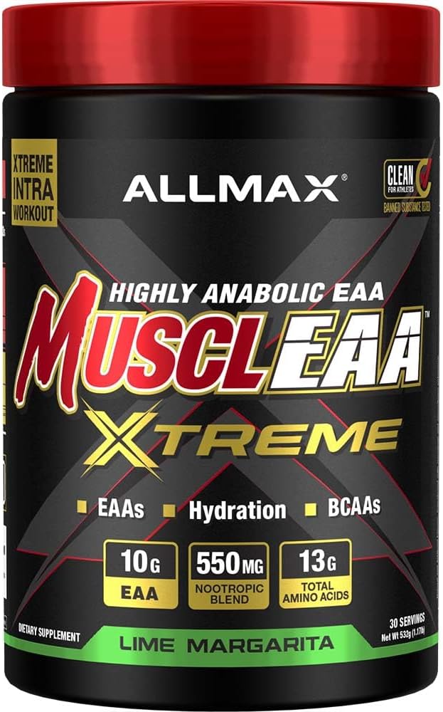 ALLMAX MUSCLEAA Xtreme, Lime Margarita - 532 g Polvere - Fornisce EAA, BCAA e idratazione - Fino a 30 Serve...