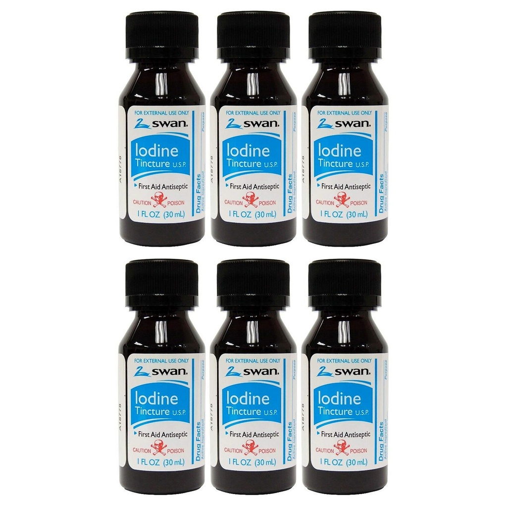 Swan Iodio Tincture U.S.P. - 1 fl oz (6 Pack)