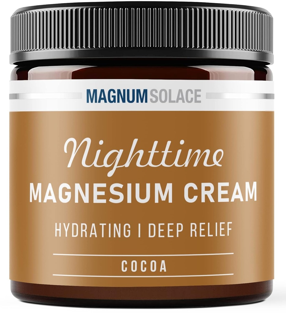 Crema di Magnesio – Lozione di Magnesio di Notte – Applicare a Gambe, Buttocks, Arms or Chest – Cloruro di Magnesio Topico – USA Made and Safe for Kids (Cocoa)