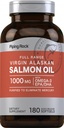 Piping Rock Wild Alaskan Salmon Fish Oil | 1000mg | 180 Softgels | Integratori per gli esseri umani | Omega-3, EPA e DHA | Non OGM e Gluten Free