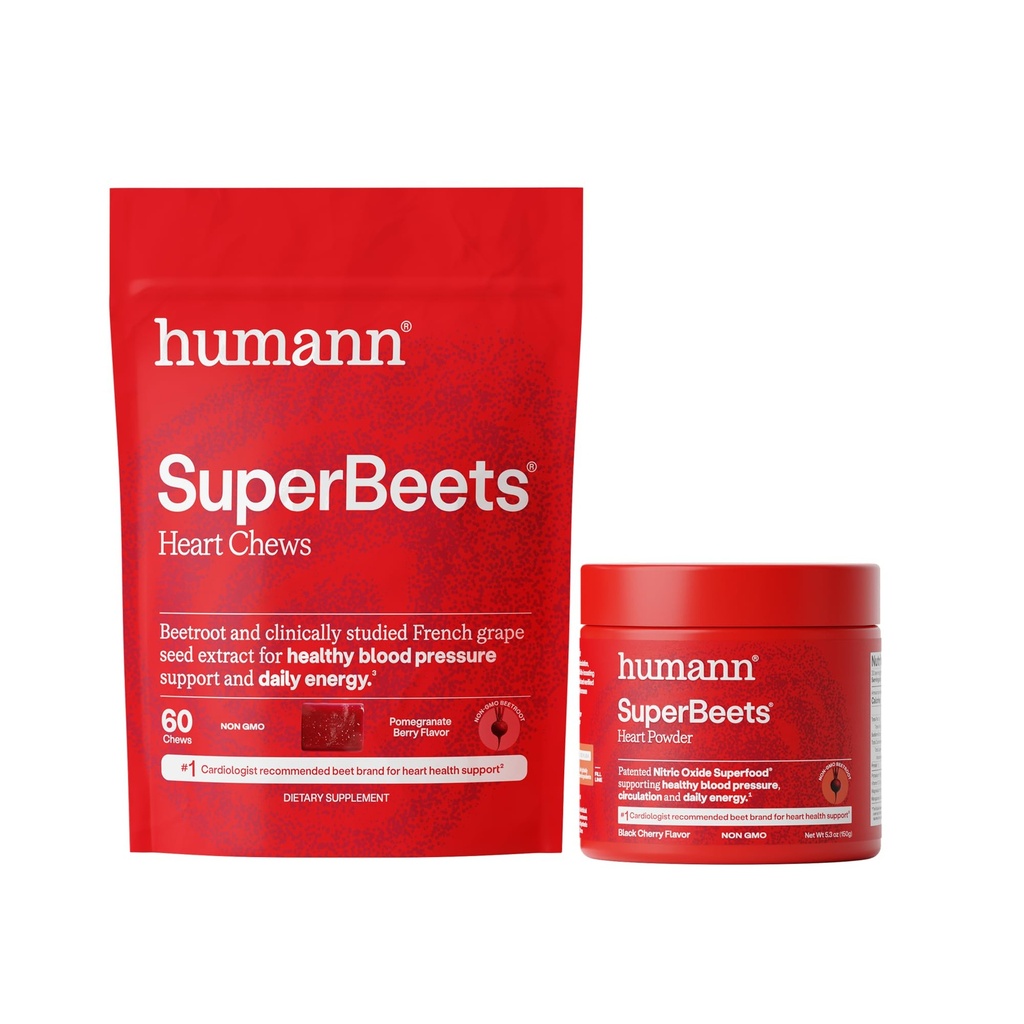 Umano SuperBeets cuore chews & polvere di ciliegia nera
