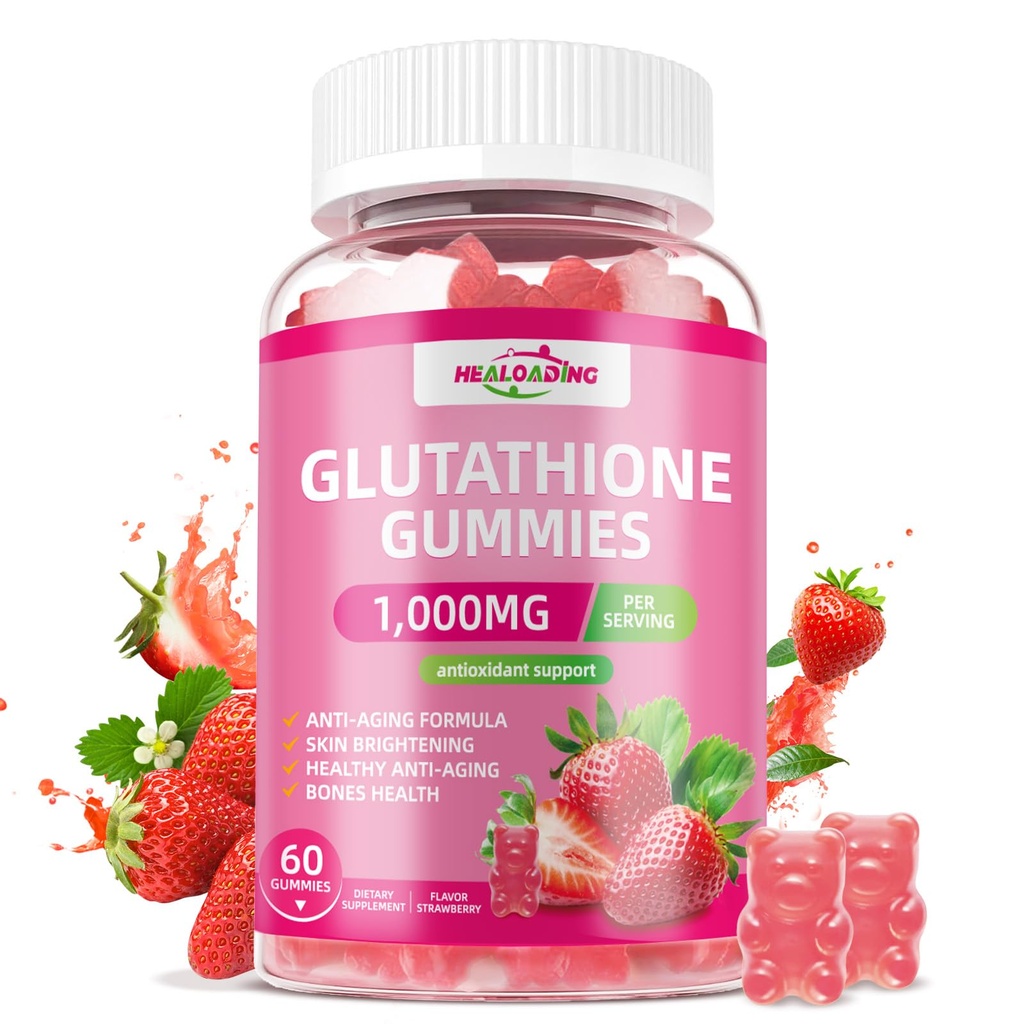 Glutathione Supplement Collagen Gummies: L-Glutamina Contiene vitamine del collagene marino C, E, D&B12 Glutathione Gummies 1000mg per la formula antiinvecchiamento e rinforza le ossa