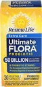 Rinnovare la vita Extra Care Digestive Probiotic Capsule, 50 miliardi di CFU Garantito, Supplemento giornaliero Supporta Immune, Digestivo, Salute Respiratoria(1), L. Rhamnosus GG, Latticini, Soia e Senza Glutine, 30 Conte