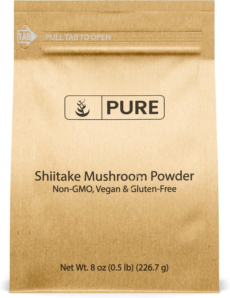 PURE ORIGINAL INGREDIENTI Shiitake Mushroom (8oz) Black Forest Mushroom, Estratto di erbe, Integratore Tradizionale.