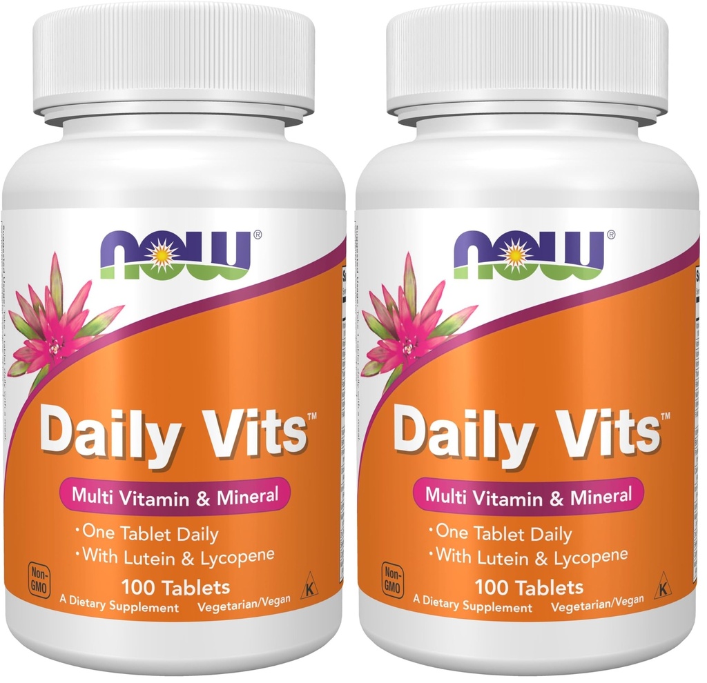 NOW Supplementi, Daily VitsTM, Una Tablet Quotidiano con Lutein & Lycopene, 100 compresse (Pack of 2)