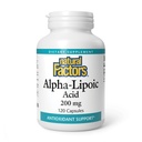Fattori naturali Acido alfa-lipoico 200 mg, Supporto antiossidante, 120 capsule