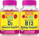 BeneSì Vitamina D3 Bambini + Vitamina B12 Bambini, Gummies Bundle - Grande Degustazione, Supplemento di vitamina, Senza glutine, OGM libero, pancia masticabile