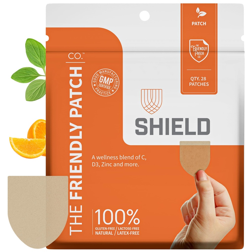 Il amichevole Patch Shield Immunity Support Patch | Wearable Immune Boosters for Adults with Vitamin D3, C and Zinc | 28 Immunity Boost Patches