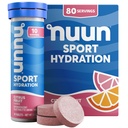 Nuun Sport Electrolyte Tablets con Magnesio, Calcio, Potassio, Cloruro & Sodio, Gluten Free & Vegan, Citrus Fruit, 8 Pack (80 Servings Total)