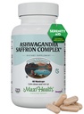 Ashwagandha Integratori Complesso con Zafferano – 600mg Ashwagandha Capsule & 30mg di Zafferano Estratto per Stress Relief, Mood & Calm – Kosher, 60 Capsule