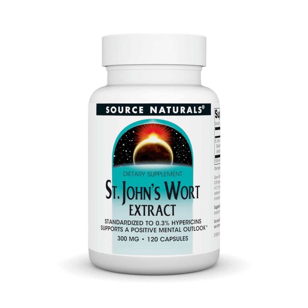 Fonte Naturals St John Wort Extract 300 mg Supporta una prospettiva mentale positiva - 120 capsule